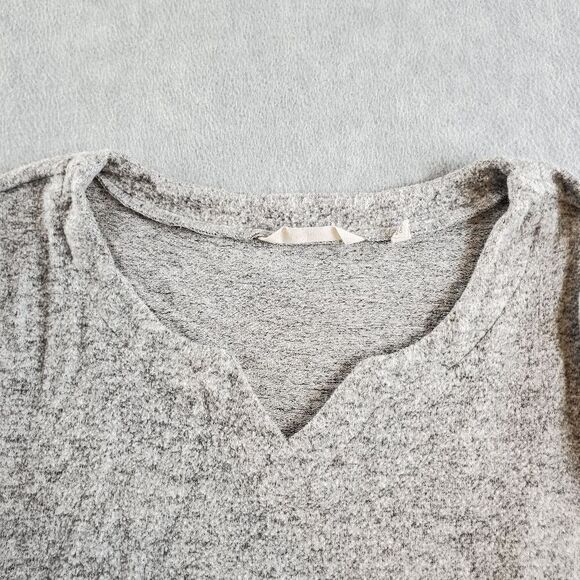 Soft Surroundings Dress Womens Medium Gray Sweater Tie Waist Pockets Split Neck - Picture 5 of 11